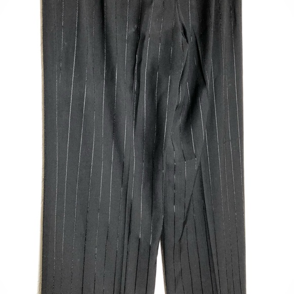 Amani Collezioni black striped wool blend trouser pants size 2 - Picture 12 of 15